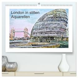 London in stillen Aquarellen (hochwertiger Premium Wandkalender 2024 DIN A2 quer), Kunstdruck in Hochglanz von Kraus,  Gerhard