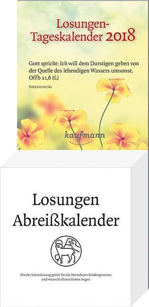 Losungen-Tageskalender 2018 von Verlag,  Kaufmann