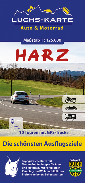 Luchskarte Harz Auto & Motorrad von Schmidt,  Marion, Schmidt,  Thorsten, Spachmüller,  Bernhard