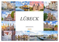 Lübeck Impressionen (Tischkalender 2024 DIN A5 quer), CALVENDO Monatskalender von Meutzner,  Dirk