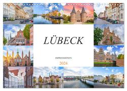 Lübeck Impressionen (Wandkalender 2024 DIN A3 quer), CALVENDO Monatskalender von Meutzner,  Dirk
