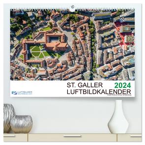 Luftbildkalender St. Gallen 2024 (hochwertiger Premium Wandkalender 2024 DIN A2 quer), Kunstdruck in Hochglanz von Schellenberg & André Rühle,  Luftbilderschweiz.ch,  Roman