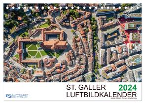 Luftbildkalender St. Gallen 2024 (Tischkalender 2024 DIN A5 quer), CALVENDO Monatskalender von Schellenberg & André Rühle,  Luftbilderschweiz.ch,  Roman