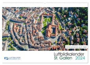 Luftbildkalender St. Gallen 2024 (Wandkalender 2024 DIN A2 quer), CALVENDO Monatskalender von Schellenberg & André Rühle, Luftbilderschweiz.ch,  Roman