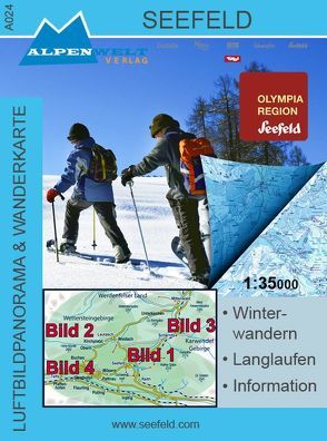Luftbildpanorama & Wanderkarte Winter-Wanderkarte von Seefeld