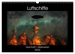 Luftschiffe über fremden Landschaften (Wandkalender 2024 DIN A3 quer), CALVENDO Monatskalender von Krafft,  Vladi