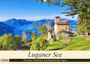 Luganer See – Zwischen Schweizer und Italienischen Alpen (Wandkalender 2019 DIN A2 quer) von LianeM
