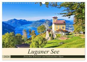Luganer See – Zwischen Schweizer und Italienischen Alpen (Wandkalender 2024 DIN A3 quer), CALVENDO Monatskalender von LianeM,  LianeM