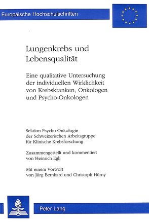 Lungenkrebs und Lebensqualität von Egli,  Heinrich