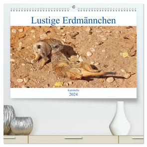 Lustige Erdmännchen (hochwertiger Premium Wandkalender 2024 DIN A2 quer), Kunstdruck in Hochglanz von Kattobello,  Kattobello