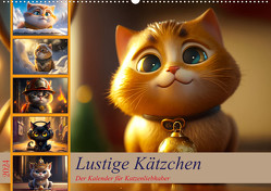 Lustige Kätzchen (Wandkalender 2024 DIN A2 quer), CALVENDO Monatskalender von Meutzner,  Dirk