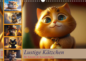 Lustige Kätzchen (Wandkalender 2024 DIN A3 quer) von Meutzner,  Dirk