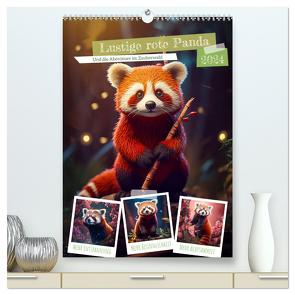 Lustige rote Panda (hochwertiger Premium Wandkalender 2024 DIN A2 hoch), Kunstdruck in Hochglanz von Gierok-Latniak,  Steffen