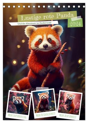Lustige rote Panda (Tischkalender 2024 DIN A5 hoch), CALVENDO Monatskalender von Gierok-Latniak,  Steffen