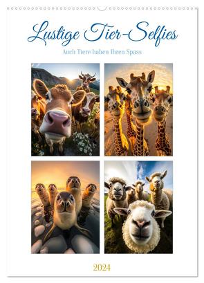 Lustige Tier-Selfies (Wandkalender 2024 DIN A2 hoch), CALVENDO Monatskalender von Gierok-Latniak,  Steffen