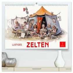 Lustiges Zelten (hochwertiger Premium Wandkalender 2024 DIN A2 quer), Kunstdruck in Hochglanz von Roder,  Peter
