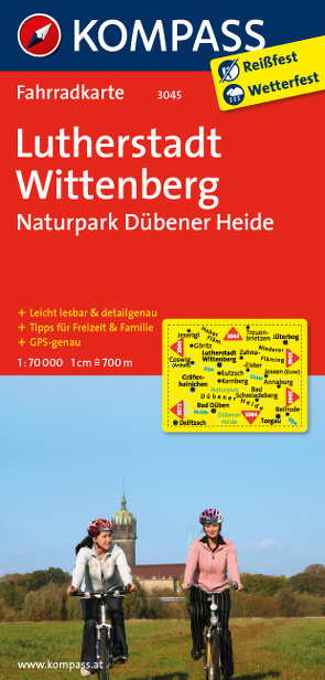 KOMPASS Fahrradkarte Lutherstadt Wittenberg – Naturpark Dübener Heide von KOMPASS-Karten GmbH