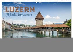 LUZERN Idyllische Impressionen (Wandkalender 2024 DIN A2 quer), CALVENDO Monatskalender von Viola,  Melanie