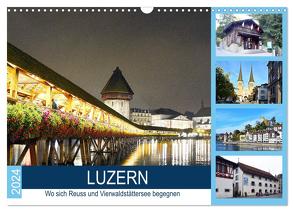 LUZERN Wo sich Reuss und Vierwaldstättersee begegnen (Wandkalender 2024 DIN A3 quer), CALVENDO Monatskalender von Gerstner,  Wolfgang