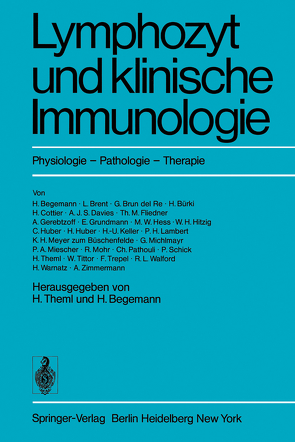Lymphozyt und klinische Immunologie von Begemann,  H., Theml,  H.