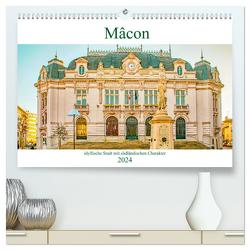 Mâcon – idyllische Stadt mit südländischen Charakter (hochwertiger Premium Wandkalender 2024 DIN A2 quer), Kunstdruck in Hochglanz von Schwarze,  Nina