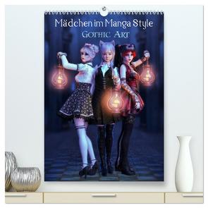 Mädchen im Manga Style (Gothic Art) (hochwertiger Premium Wandkalender 2024 DIN A2 hoch), Kunstdruck in Hochglanz von Pic A.T.Art,  Illu