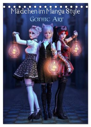 Mädchen im Manga Style (Gothic Art) (Tischkalender 2024 DIN A5 hoch), CALVENDO Monatskalender von Pic A.T.Art,  Illu