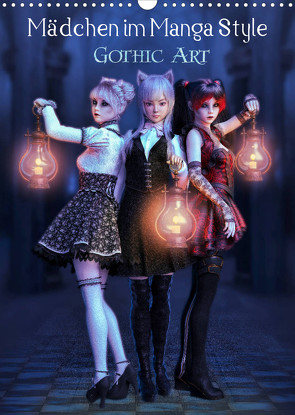Mädchen im Manga Style (Gothic Art) (Wandkalender 2023 DIN A3 hoch) von Pic A.T.Art,  Illu