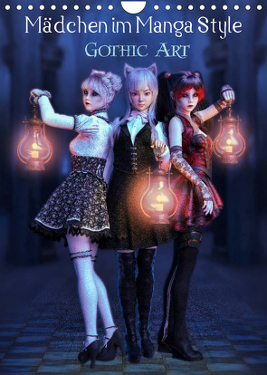 Mädchen im Manga Style (Gothic Art) (Wandkalender 2023 DIN A4 hoch) von Pic A.T.Art,  Illu