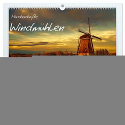 Märchenhafte Windmühlen (hochwertiger Premium Wandkalender 2024 DIN A2 quer), Kunstdruck in Hochglanz von Wagner,  Sabine