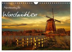 Märchenhafte Windmühlen (Wandkalender 2024 DIN A4 quer), CALVENDO Monatskalender von Wagner,  Sabine