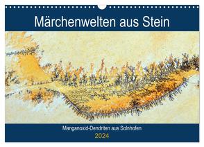 Märchenwelten aus Stein – Manganoxid-Dendriten aus Solnhofen (Wandkalender 2024 DIN A3 quer), CALVENDO Monatskalender von Frost,  Anja