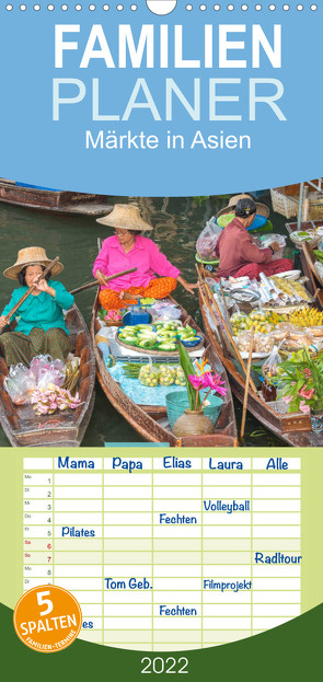 Familienplaner Märkte in Asien (Wandkalender 2022 , 21 cm x 45 cm, hoch) von BuddhaART