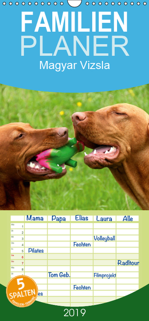 Magyar Vizsla – Familienplaner hoch (Wandkalender 2019 , 21 cm x 45 cm, hoch) von Grüttner,  Kerstin