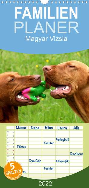 Familienplaner Magyar Vizsla (Wandkalender 2022 , 21 cm x 45 cm, hoch) von Grüttner,  Kerstin