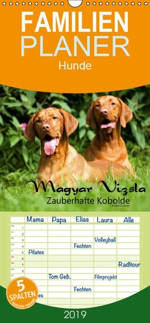 Magyar Vizsla – Zauberhafte Kobolde – Familienplaner hoch (Wandkalender 2019 , 21 cm x 45 cm, hoch) von Grüttner,  Kerstin