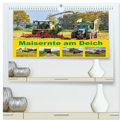 Maisernte am Deich (hochwertiger Premium Wandkalender 2024 DIN A2 quer), Kunstdruck in Hochglanz von Jannusch,  Andreas