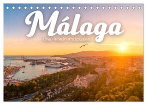 Málaga – Eine Perle in Andalusien. (Tischkalender 2024 DIN A5 quer), CALVENDO Monatskalender von SF,  SF