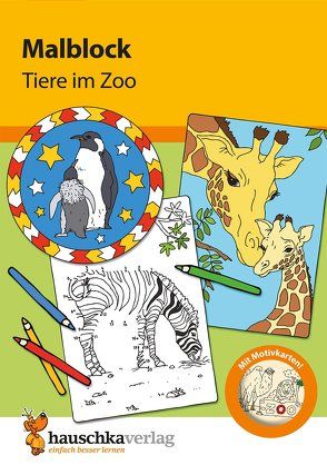 Malblock – Tiere im Zoo, A5-Block von Specht,  Gisela