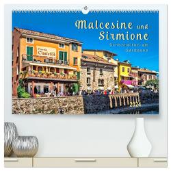 Malcesine und Sirmione, Schönheiten am Gardasee (hochwertiger Premium Wandkalender 2024 DIN A2 quer), Kunstdruck in Hochglanz von Roder,  Peter