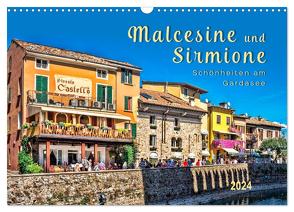 Malcesine und Sirmione, Schönheiten am Gardasee (Wandkalender 2024 DIN A3 quer), CALVENDO Monatskalender von Roder,  Peter