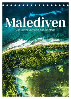 Malediven – Der Sehnsuchtsort schlechthin. (Tischkalender 2024 DIN A5 hoch), CALVENDO Monatskalender von SF,  SF