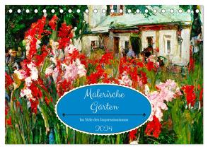Malerische Gärten – Im Stile des Impressionismus (Tischkalender 2024 DIN A5 quer), CALVENDO Monatskalender von Frost,  Anja