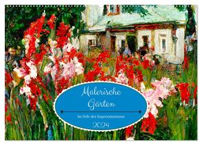 Malerische Gärten – Im Stile des Impressionismus (Wandkalender 2024 DIN A2 quer), CALVENDO Monatskalender von Frost,  Anja