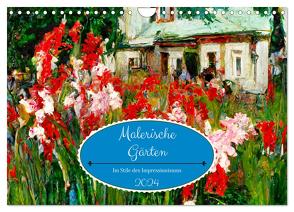 Malerische Gärten – Im Stile des Impressionismus (Wandkalender 2024 DIN A4 quer), CALVENDO Monatskalender von Frost,  Anja
