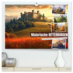 Malerische Ritterburgen (hochwertiger Premium Wandkalender 2024 DIN A2 quer), Kunstdruck in Hochglanz von Löwer,  Sabine