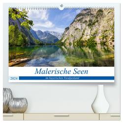 Malerische Seen im bayerischen Voralpenland (hochwertiger Premium Wandkalender 2024 DIN A2 quer), Kunstdruck in Hochglanz von Rosier (Videografic),  Thomas