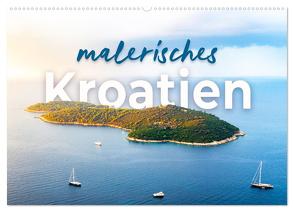 Malerisches Kroatien (Wandkalender 2024 DIN A2 quer), CALVENDO Monatskalender von Monkey,  Happy