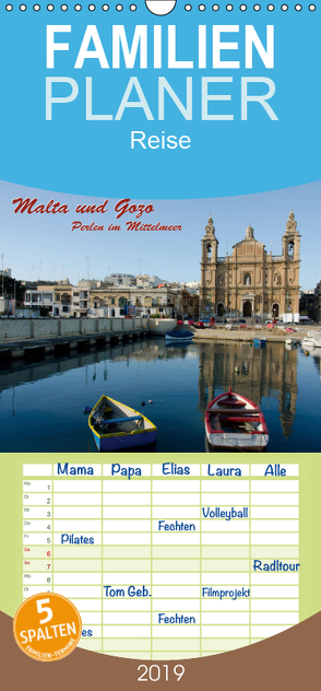 Malta und Gozo, Perlen im Mittelmeer – Familienplaner hoch (Wandkalender 2019 , 21 cm x 45 cm, hoch) von Koch,  Hermann