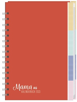 Mama AG Familienplaner-Buch A5 2023. Roter Terminkalender mit 5 Spalten, Registerblätter und Schulferien. Buchkalender für die Familie. Familienkalender 2023 von Heye